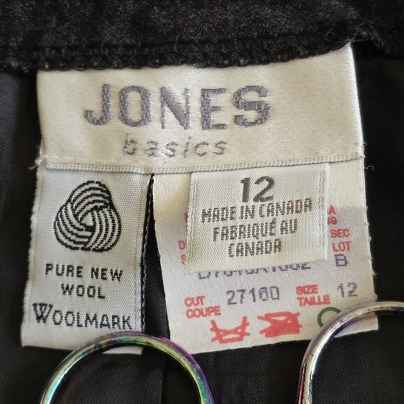 Jones Basics Pants Women 12 Gray Wool Lined Office Mature No Stretch - Picture 3 of 16